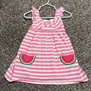 Pink Striped Watermelon Kids Dress 18 month